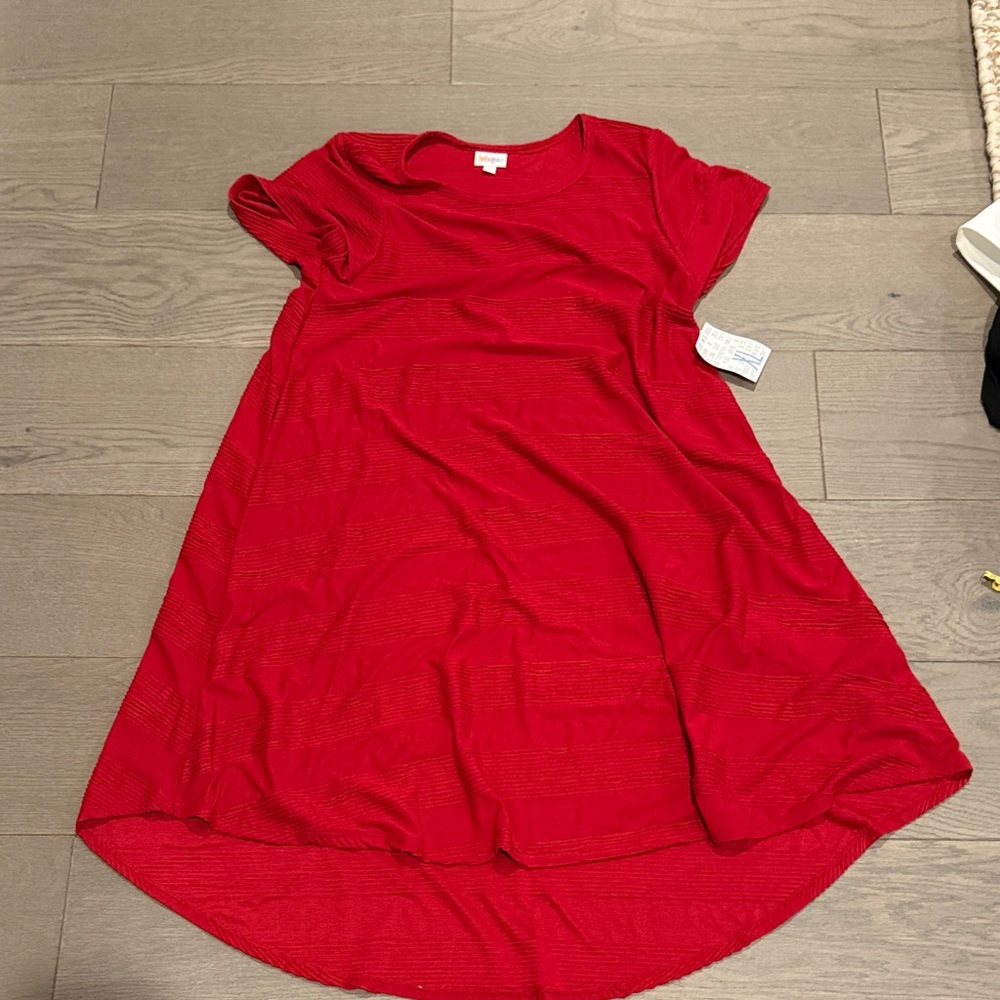 LuLaRoe Vibrant Red Carly Dress